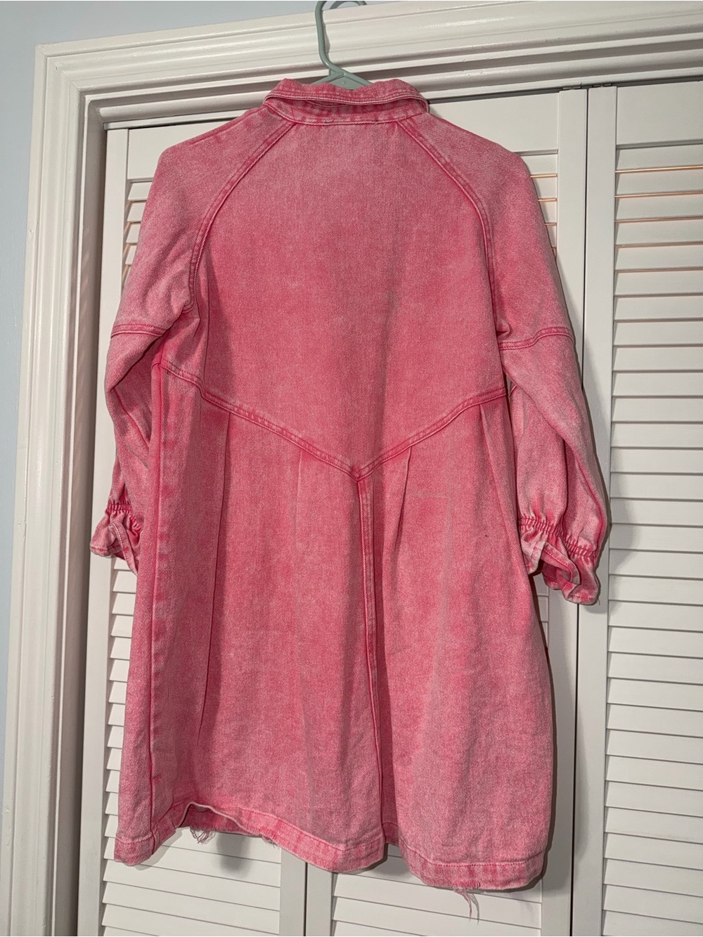 Pink Washed Button-Front Denim Mini Dress - Picture 2 of 3